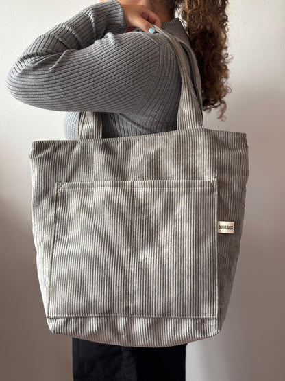 MILA BAGS GRAY CORDUROY